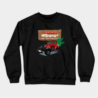 Farm Fresh Christmas Trees retro poster Crewneck Sweatshirt